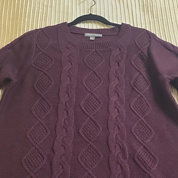 Jessica London Cable Knit Sweater Dress in Plum Size 18/20 - Picture 5 of 13